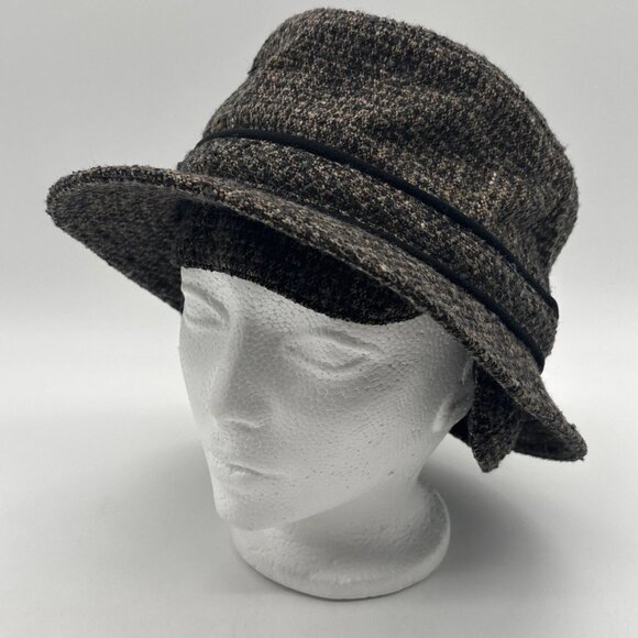 Tilley Winter Hat Tilley Endurables Wool Size 7 1/2 Tweed Brown Ear Flaps - Picture 2 of 8